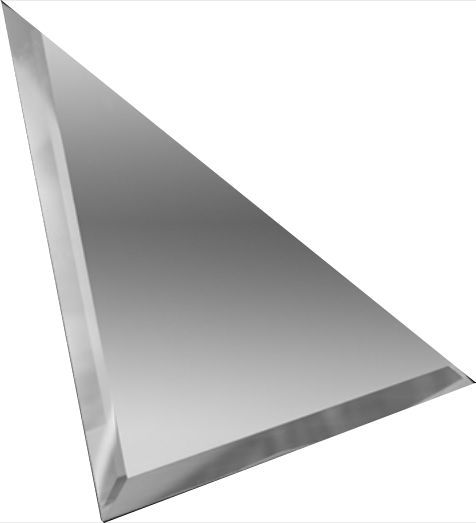 Керамическая плитка ДСТ Треугольная зеркальная серебряная плитка с фацетом ТЗС1-15, цвет серый, поверхность глянцевая, квадрат, 150x150