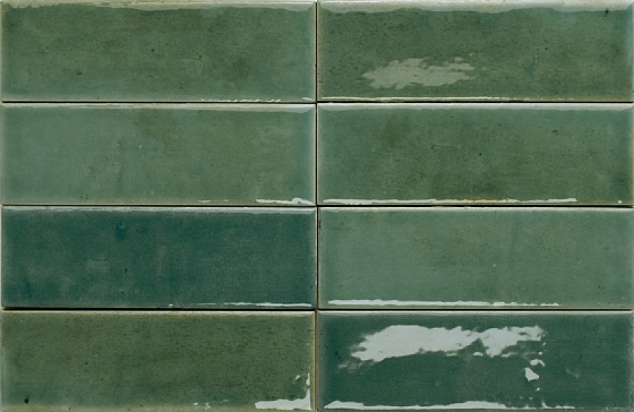 Керамическая плитка Wow Colour Notes Fennel 132962, цвет зелёный, поверхность глянцевая, под кирпич, 40x125
