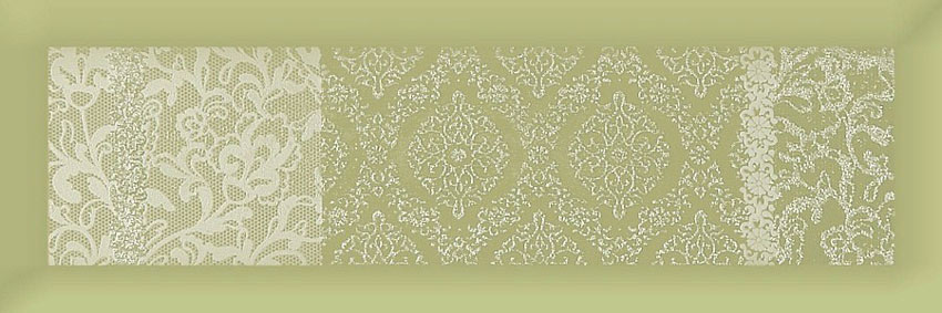 Декоративные элементы Gracia Ceramica Metro Lacroix Decor 09, цвет зелёный, поверхность глянцевая, прямоугольник, 100x300