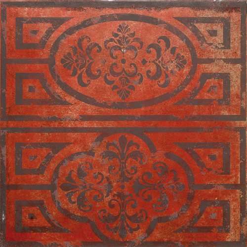 Керамическая плитка Arkadia Ornamenti Rosso Mod. C, цвет бордовый, поверхность матовая, квадрат, 300x300