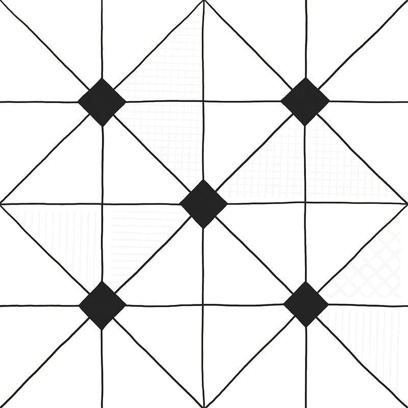Декоративные элементы Lasselsberger Домино 6032-0434, цвет чёрно-белый, поверхность матовая, квадрат, 300x300