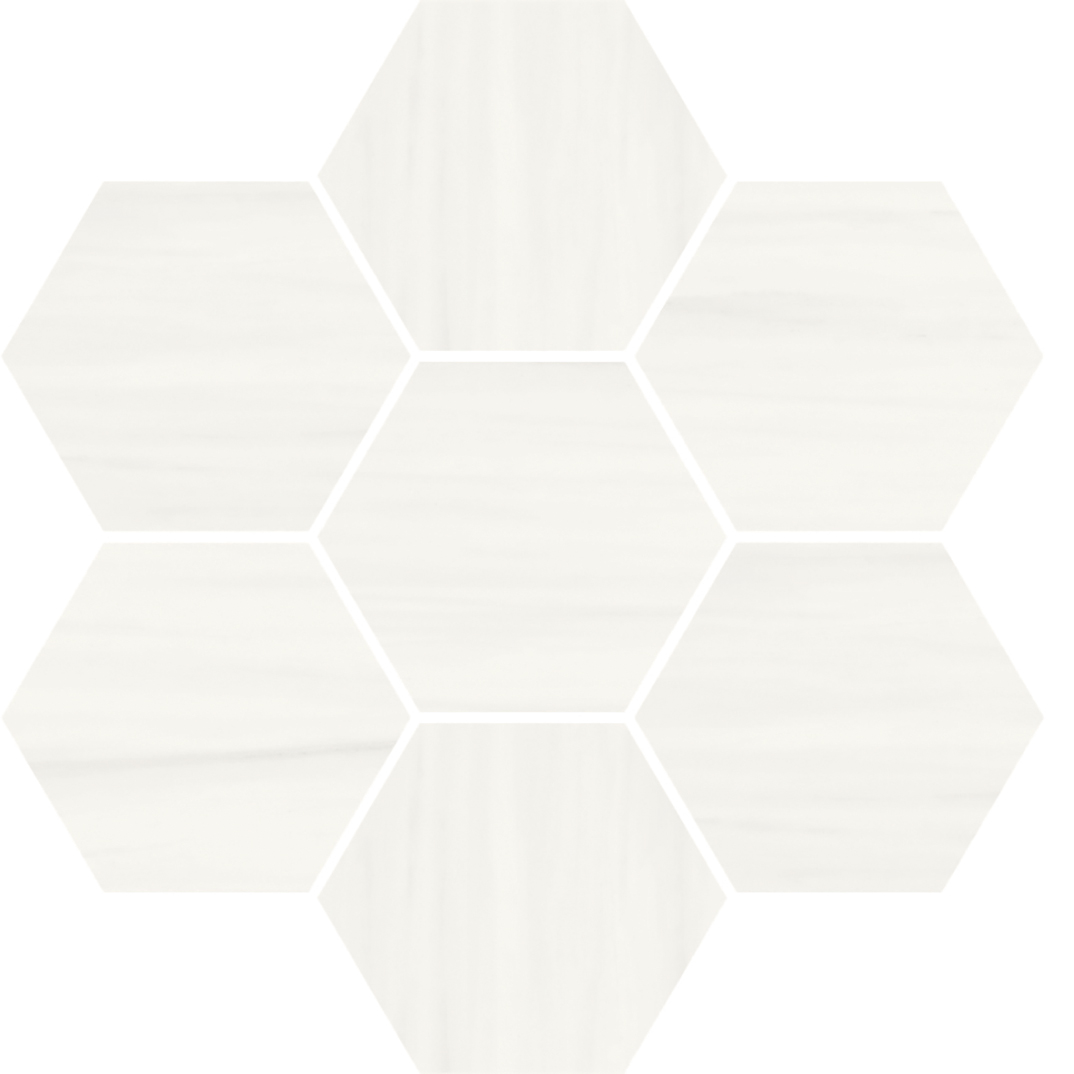 Мозаика Vallelunga Dolomiti Esagona 6000989, цвет белый, поверхность полированная, шестиугольник, 280x300