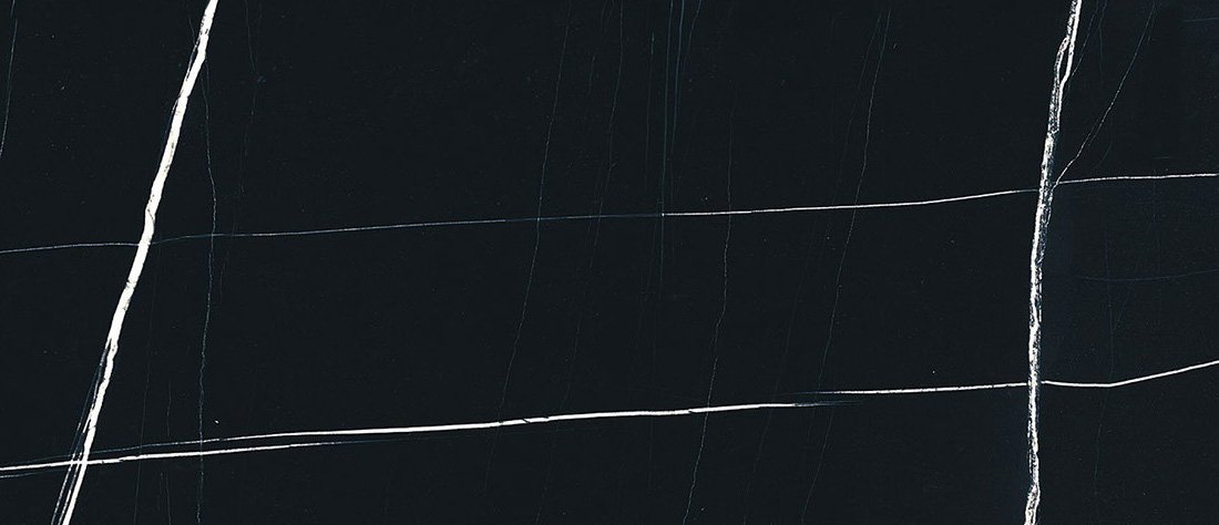 Широкоформатный керамогранит Mirage Jewels Moonless Luc JW17, цвет чёрный, поверхность полированная, прямоугольник, 1200x2780