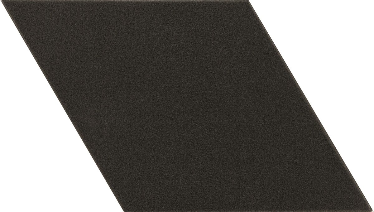 Керамическая плитка Equipe Rhombus Smooth Black 22693, цвет чёрный тёмный, поверхность матовая, ромб, 140x240