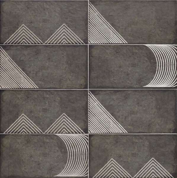 Декоративные элементы Mainzu Rivoli Alpe Black, цвет чёрный, поверхность матовая, прямоугольник, 150x300
