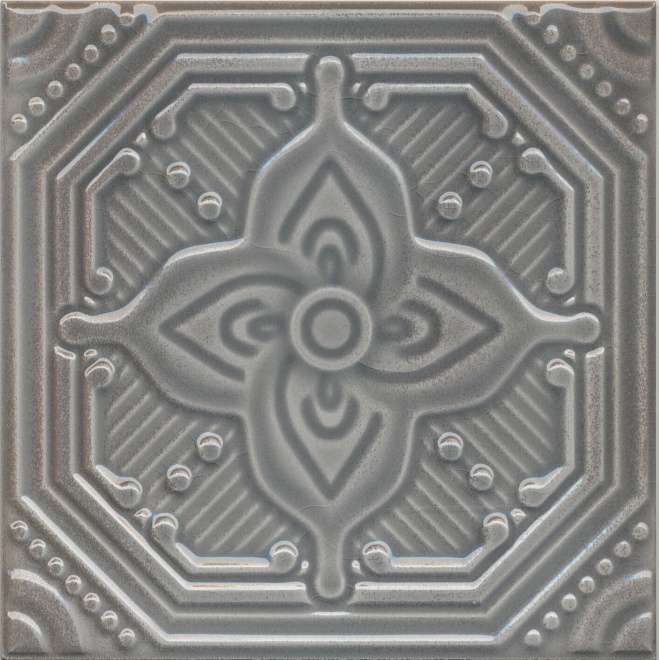 Декоративные элементы Kerama Marazzi Салинас Серый SSA001, цвет серый, поверхность глянцевая, квадрат, 150x150