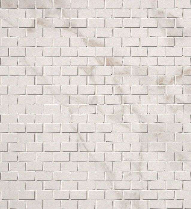 Мозаика Fap Roma Calacatta Brick Mosaico fMAB, цвет белый, поверхность матовая, квадрат, 300x300