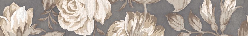 Бордюры Lasselsberger Фиори Гриджио Цветы 1506-0100, цвет серый, поверхность матовая, прямоугольник, 90x600
