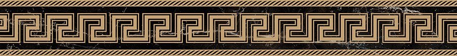 Бордюры Versace Emote Fascia Sabbiata Nero Amasanta 262682, цвет чёрный, поверхность полированная, прямоугольник, 100x780