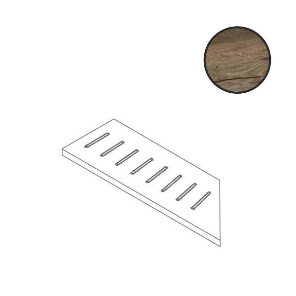 Спецэлементы Flaviker X20 Nordik Wood Ang.Griglia Sx Brown 0006563, цвет коричневый, поверхность матовая, прямоугольник, 180x900