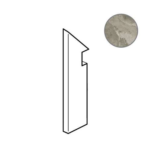 Бордюры Fap Kamu Grey Battiscopa Sagomato Sx fPGD, цвет серый, поверхность полированная, прямоугольник, 72x300
