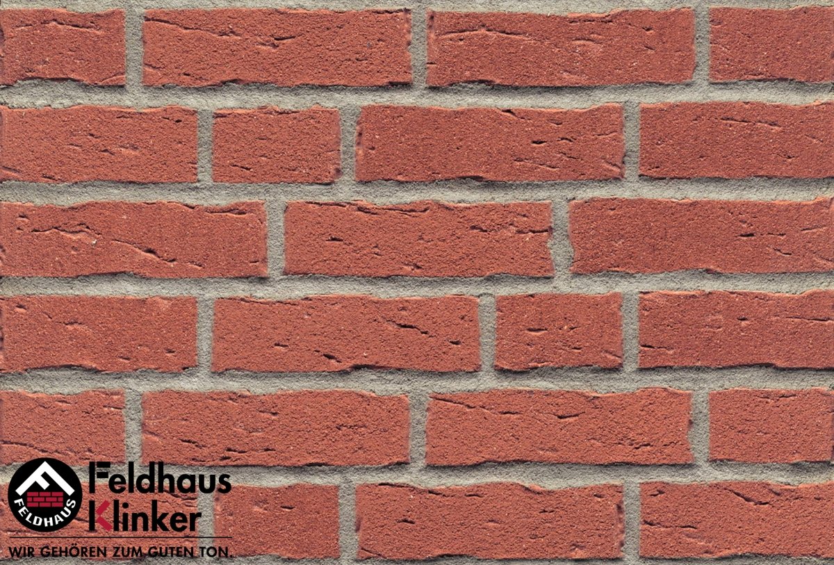 Клинкер Feldhaus Klinker Sintra Carmesi R694DF14, цвет красный, поверхность матовая, под кирпич, 52x240