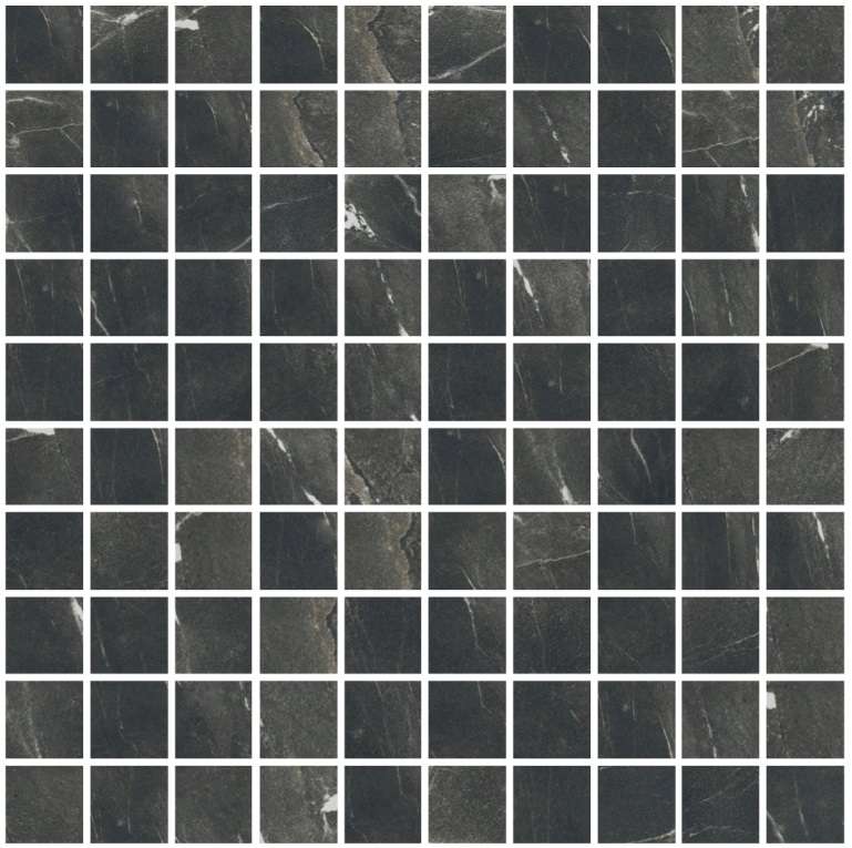 Мозаика Cerim Timeless Mosaico Black Deep Nat 747394, цвет чёрный, поверхность натуральная, квадрат, 300x300