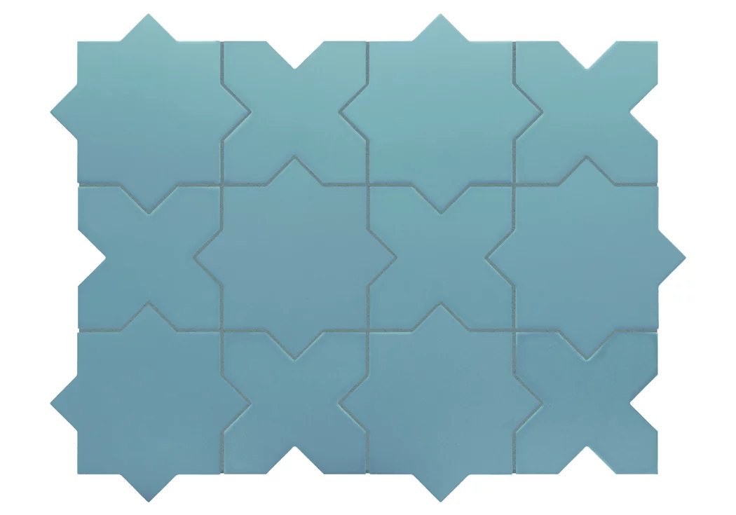 Керамогранит Equipe Porto Cross Azure 30619, цвет бирюзовый, поверхность матовая, , 120x120