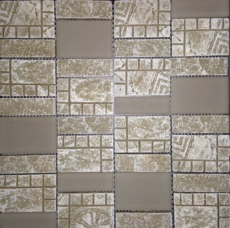 Мозаика NS Mosaic S-847, цвет бежевый, поверхность матовая, квадрат, 298x298