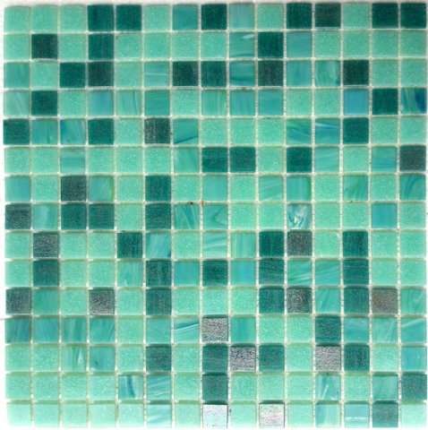 Мозаика JNJ Mosaic HG Mosaic EV201, цвет бирюзовый, поверхность глянцевая, квадрат, 327x327