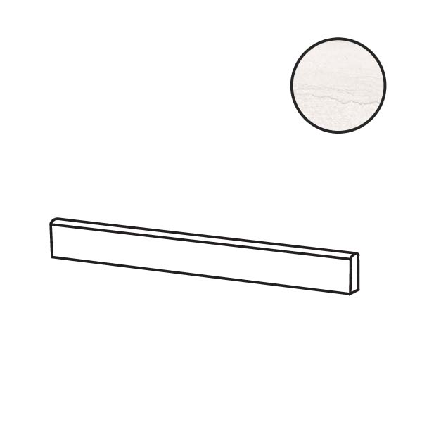 Бордюры Flaviker Double Battiscopa Linear White Lux PF60016044, цвет белый, поверхность полированная, прямоугольник, 55x1200