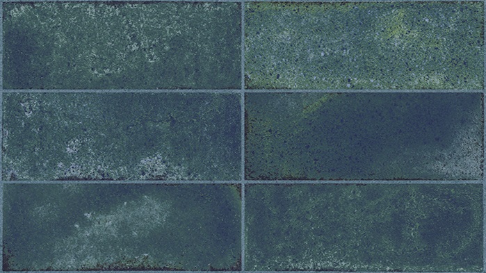 Керамическая плитка Porcelanosa Vetri Bricks Blu 100324044, цвет синий, поверхность глянцевая, под кирпич, 333x592
