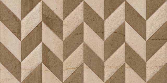 Керамическая плитка Kerasol Arenisca Chevron Rectificado, цвет коричневый, поверхность глянцевая, шеврон, 300x600