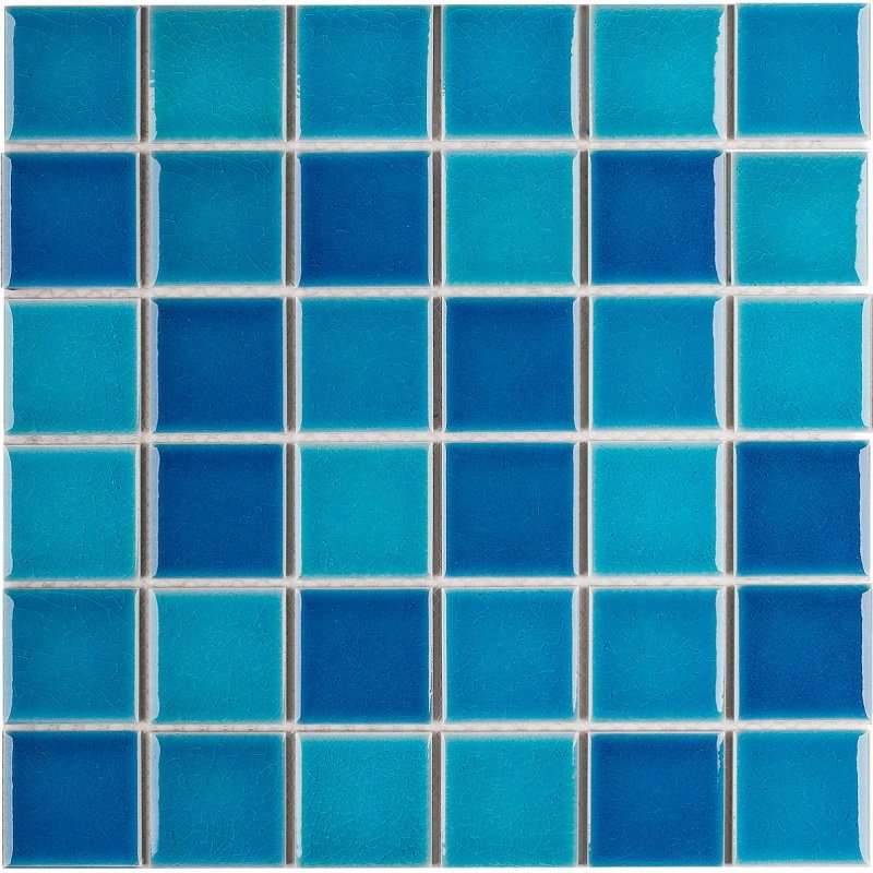 Мозаика Starmosaic Homework Crackle Blue Mixed Glossy LWWB84555, цвет синий голубой, поверхность глянцевая, квадрат, 306x306