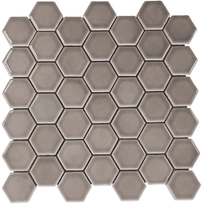 Мозаика Bars Crystal Mosaic Mosaico Taupe Hexagon, цвет коричневый, поверхность глянцевая, квадрат, 301x301