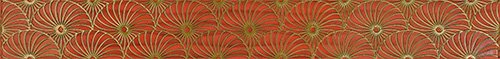 Бордюры Mapisa Royal Suite Cenefa Decore Sunflower Red, цвет красный, поверхность глянцевая, прямоугольник, 65x504