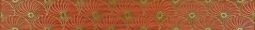 Бордюры Mapisa Royal Suite Cenefa Decore Sunflower Red, цвет красный, поверхность глянцевая, прямоугольник, 65x504