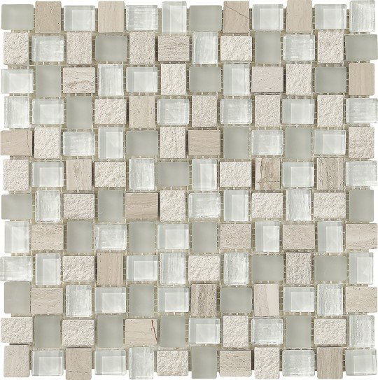 Мозаика Dune Contract Mosaics Chic 187367, цвет белый бежевый, поверхность глянцевая матовая, квадрат, 292x292