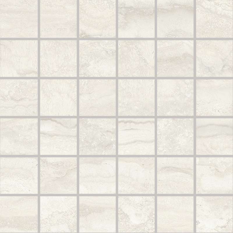 Мозаика Provenza Unique Travertine Mosaico 5X5 Vein Cut White Lappato EJDN, цвет белый, поверхность лаппатированная, квадрат, 300x300
