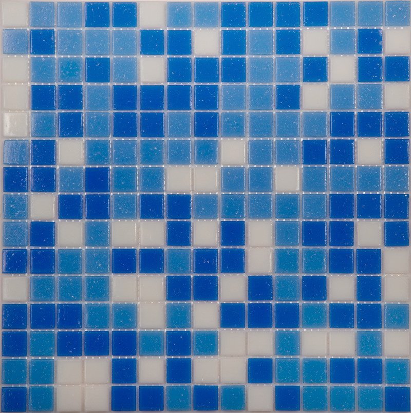 Мозаика NS Mosaic MIX14, цвет синий, поверхность глянцевая, квадрат, 327x327