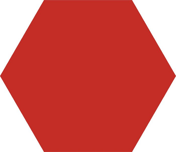 Керамогранит Codicer Basic Hex 25 Red, цвет красный, поверхность матовая, прямоугольник, 250x220