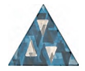 Декоративные элементы Petracers Triangolo Impressioni Platino su Azzurro, , квадрат, 170x170, фото в высоком разрешении