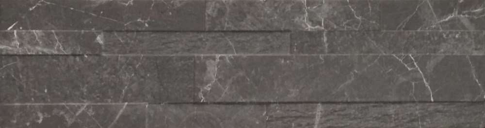 Керамогранит RHS Rondine Tiffany 3D Dark J87342, цвет чёрный тёмный, поверхность структурированная 3d (объёмная), под кирпич, 150x610