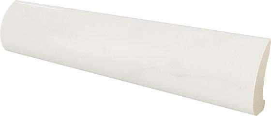 Бордюры Equipe Carrara Pencil Bullnose 23104, цвет белый, поверхность глянцевая, прямоугольник, 30x150
