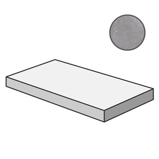 Ступени Cerdomus Supreme Angolo Dx Grad.C.Retta Grey Lev 75518, цвет серый, поверхность полированная, прямоугольник с капиносом, 330x1200