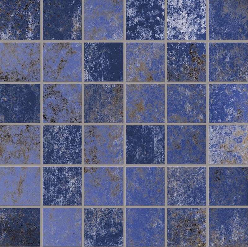 Мозаика Viva Narciso Mosaico Zaffiro Lappato Lucido EGVC, цвет синий, поверхность глянцевая лаппатированная, квадрат, 300x300
