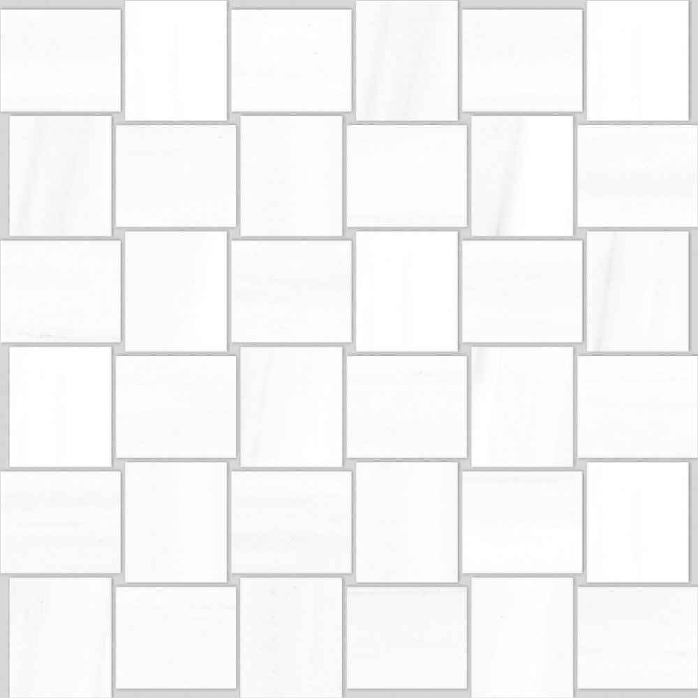 Мозаика Vallelunga Dolomiti Mosaico Intrecc 6000776, цвет белый, поверхность полированная, квадрат, 300x300