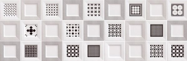 Керамическая плитка Dual Gres Beret Frame, цвет белый серый, поверхность глянцевая рельефная, прямоугольник, 320x960