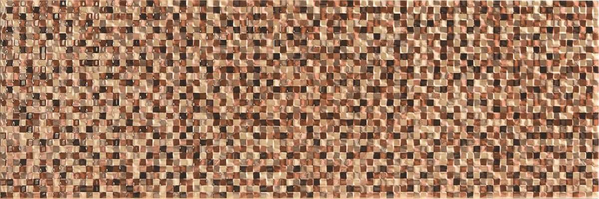 Керамическая плитка Keramex Cubic Brown, цвет коричневый, поверхность глянцевая, прямоугольник, 200x600