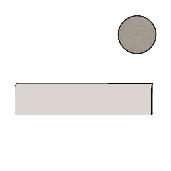 Бордюры Piemme Materia Batt. Reflex Nat/R 02896, цвет серый, поверхность матовая, прямоугольник, 45x600