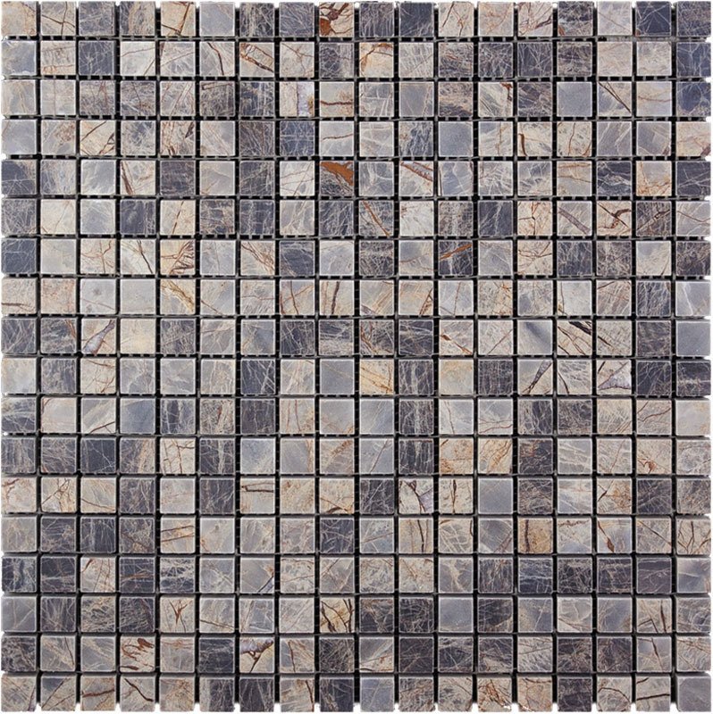 Мозаика Natural Mosaic Adriatica (1,5X1,5) 7M024-15P, цвет серый, поверхность полированная, квадрат, 305x305