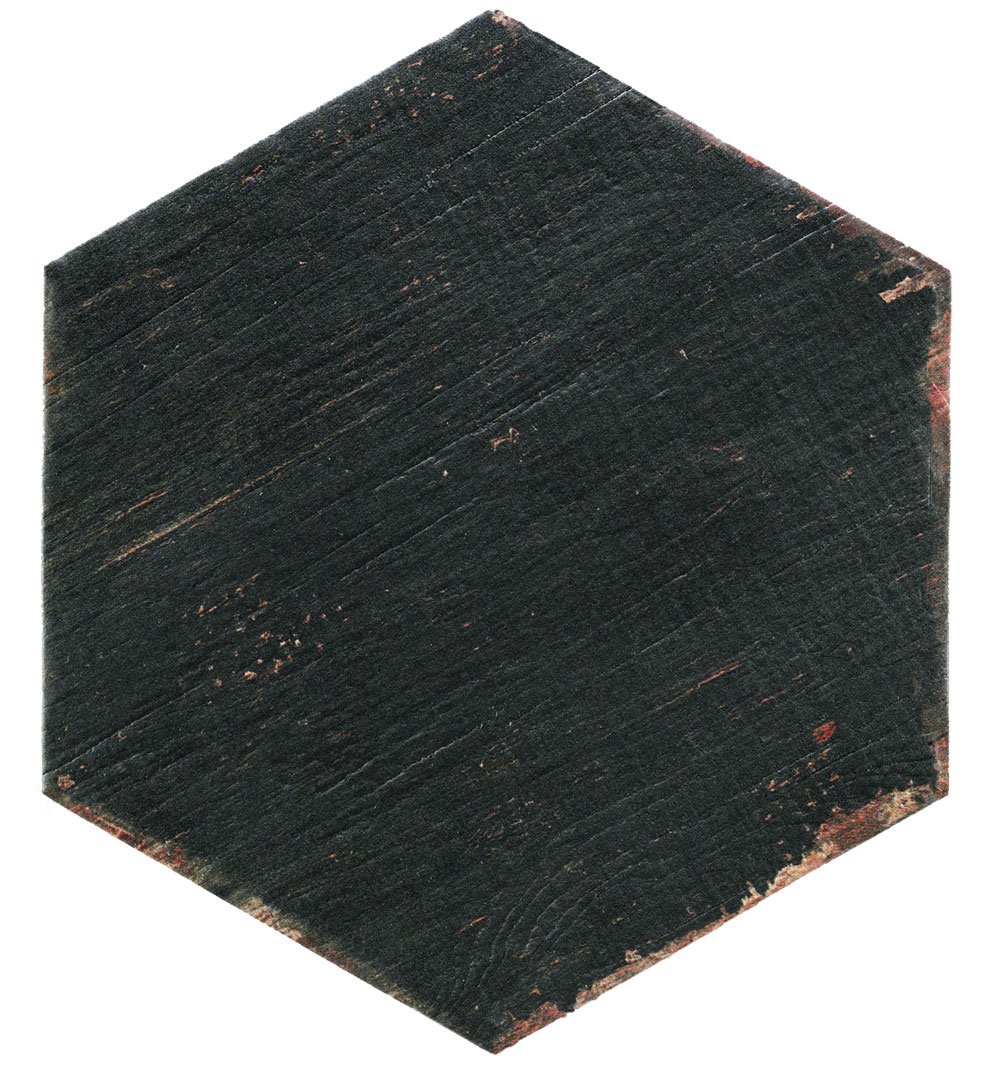Керамогранит Natucer Retro Hex Negre, цвет чёрный, поверхность матовая, прямоугольник, 360x415