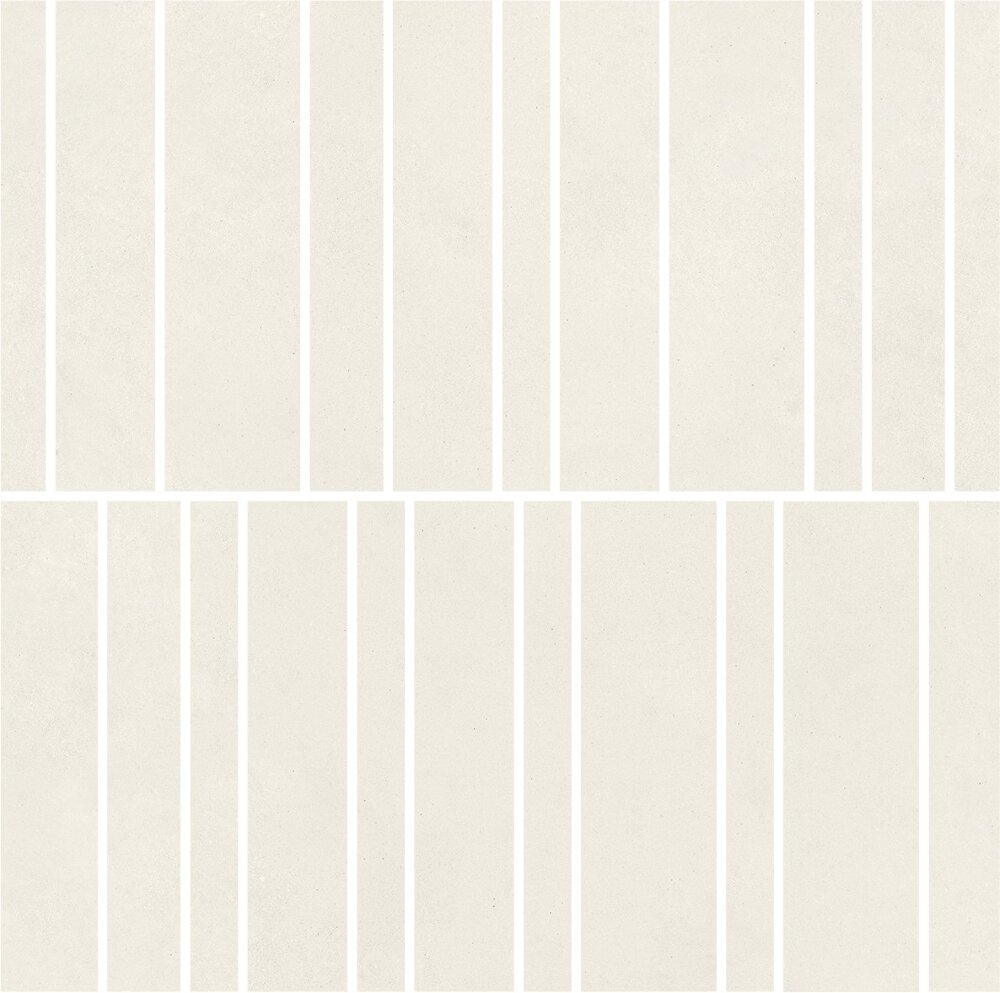 Мозаика Impronta Nuances Bianco Mos.Listelli NU01ML, цвет белый, поверхность матовая, прямоугольник, 300x300