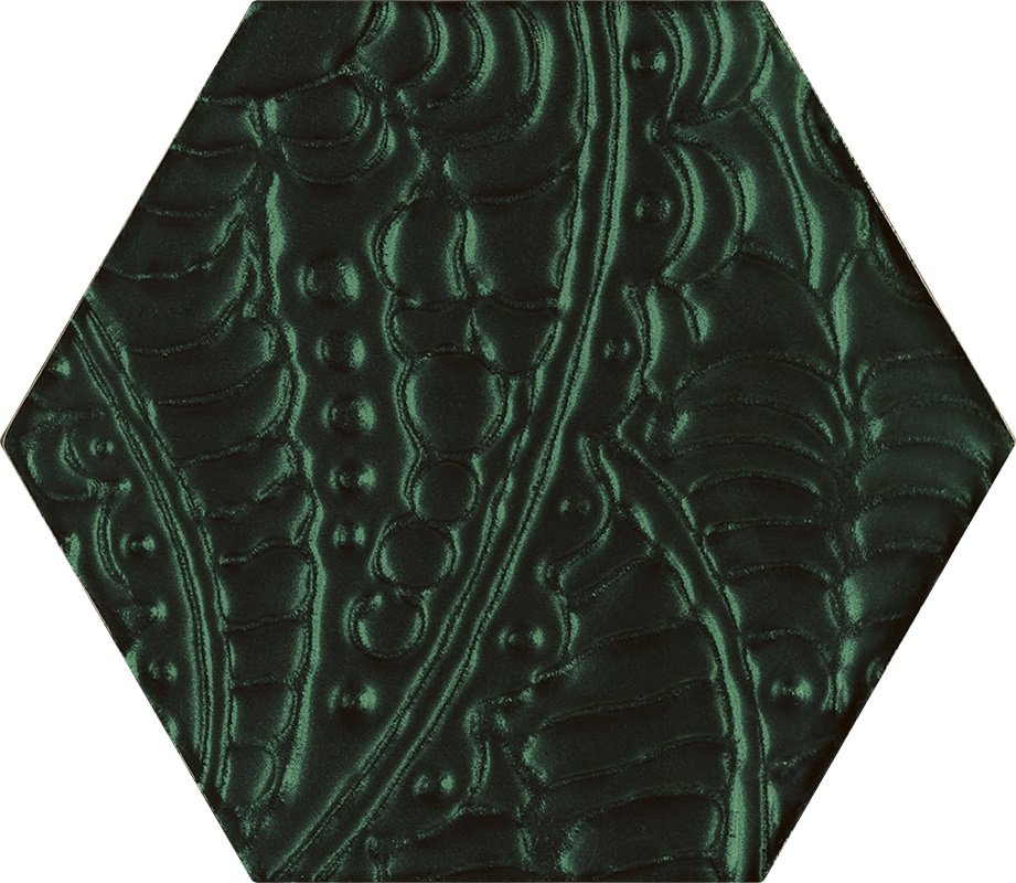 Декоративные элементы Paradyz Urban Colours Green Inserto Szklane Heksagon, цвет зелёный, поверхность глянцевая, прямоугольник, 171x198