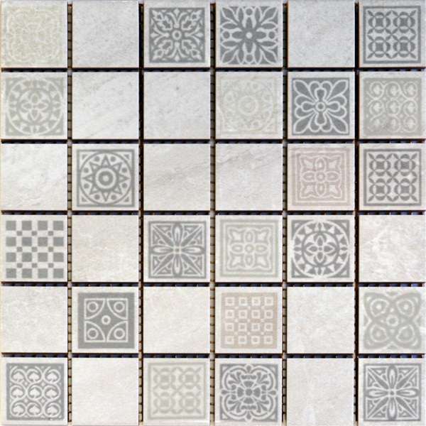 Мозаика Belleza Атриум Мозаика Серый Декоративная, цвет серый, поверхность матовая, квадрат, 200x200
