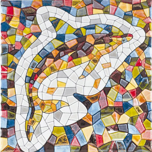Декоративные элементы Glazurker Catalonia Delfin, цвет разноцветный, поверхность глянцевая, квадрат, 200x200
