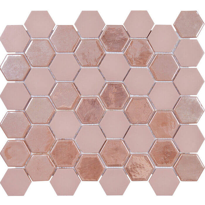Мозаика Togama Sixties Pink 6, цвет розовый, поверхность глянцевая, прямоугольник, 298x330