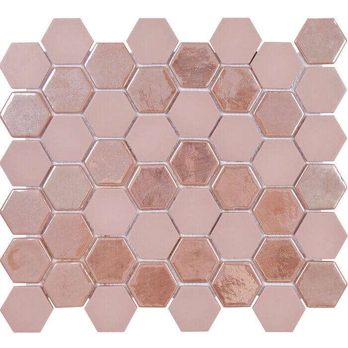 Мозаика Togama Sixties Pink 6, цвет розовый, поверхность глянцевая, прямоугольник, 298x330