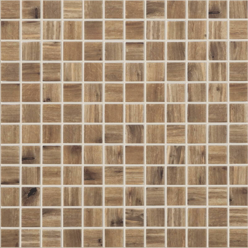 Мозаика Vidrepur Wood № 4201, цвет коричневый, поверхность матовая, квадрат, 317x317