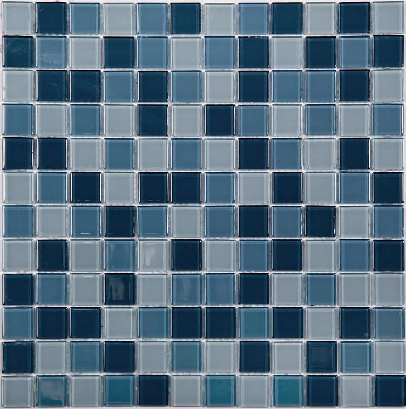 Мозаика NS Mosaic SG-8074, цвет синий, поверхность глянцевая, квадрат, 318x318
